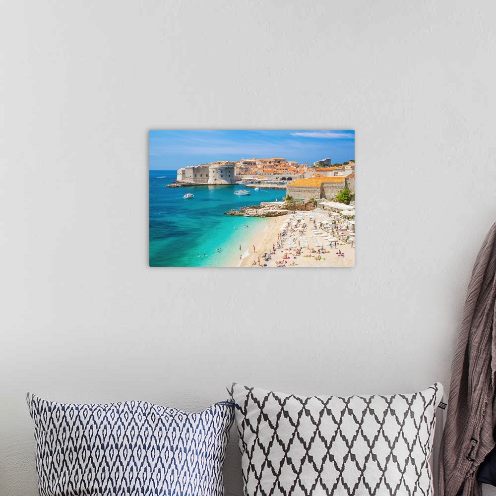 A bohemian room featuring Banje beach, Old Port and Dubrovnik Old Town, Dubrovnik, Dalmatian Coast, Croatia