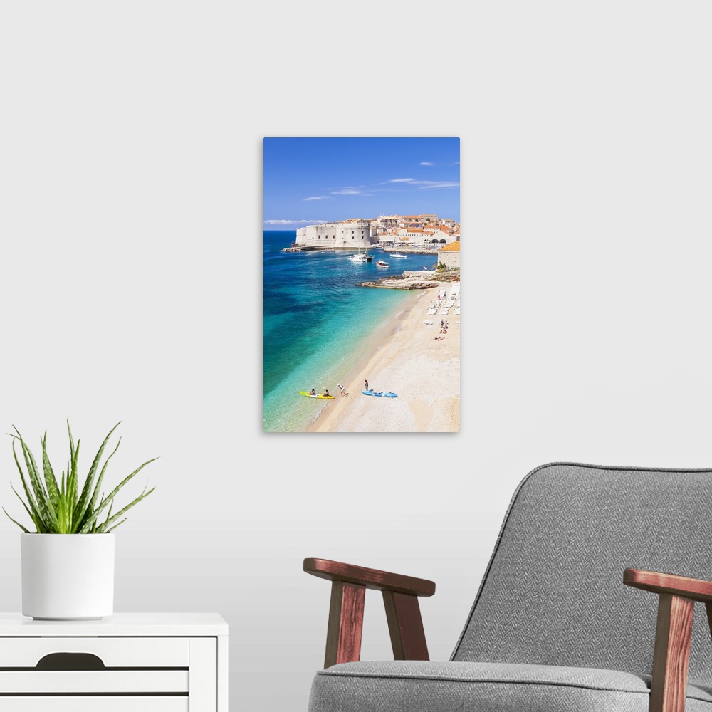 A modern room featuring Banje beach, Old Port and Dubrovnik Old Town, Dubrovnik, Dalmatian Coast, Croatia