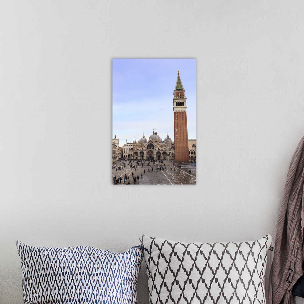 A bohemian room featuring Basilica and Campanile, Piazza San Marco, elevated view from Museo Correr, Venice, Veneto, Italy
