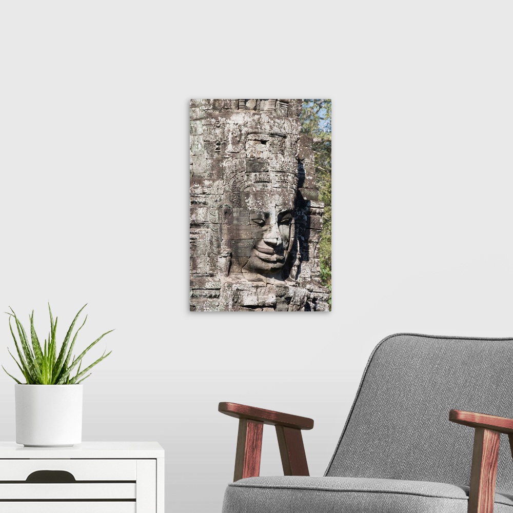 A modern room featuring Bayon Temple, Buddhist, Angkor Thom, Angkor, Siem Reap, Cambodia, Asia
