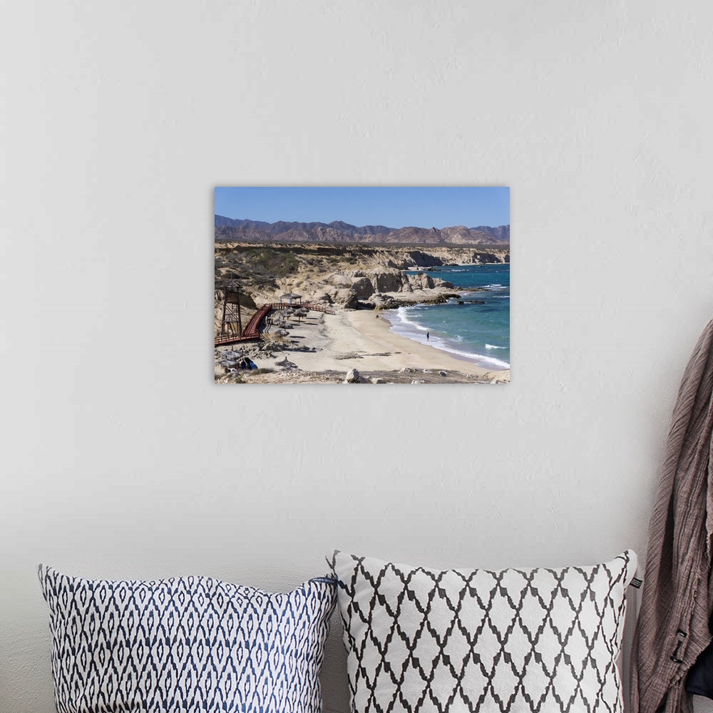 A bohemian room featuring Beach and whale watch tower, Cabo Pulmo, Baja California, Mexico