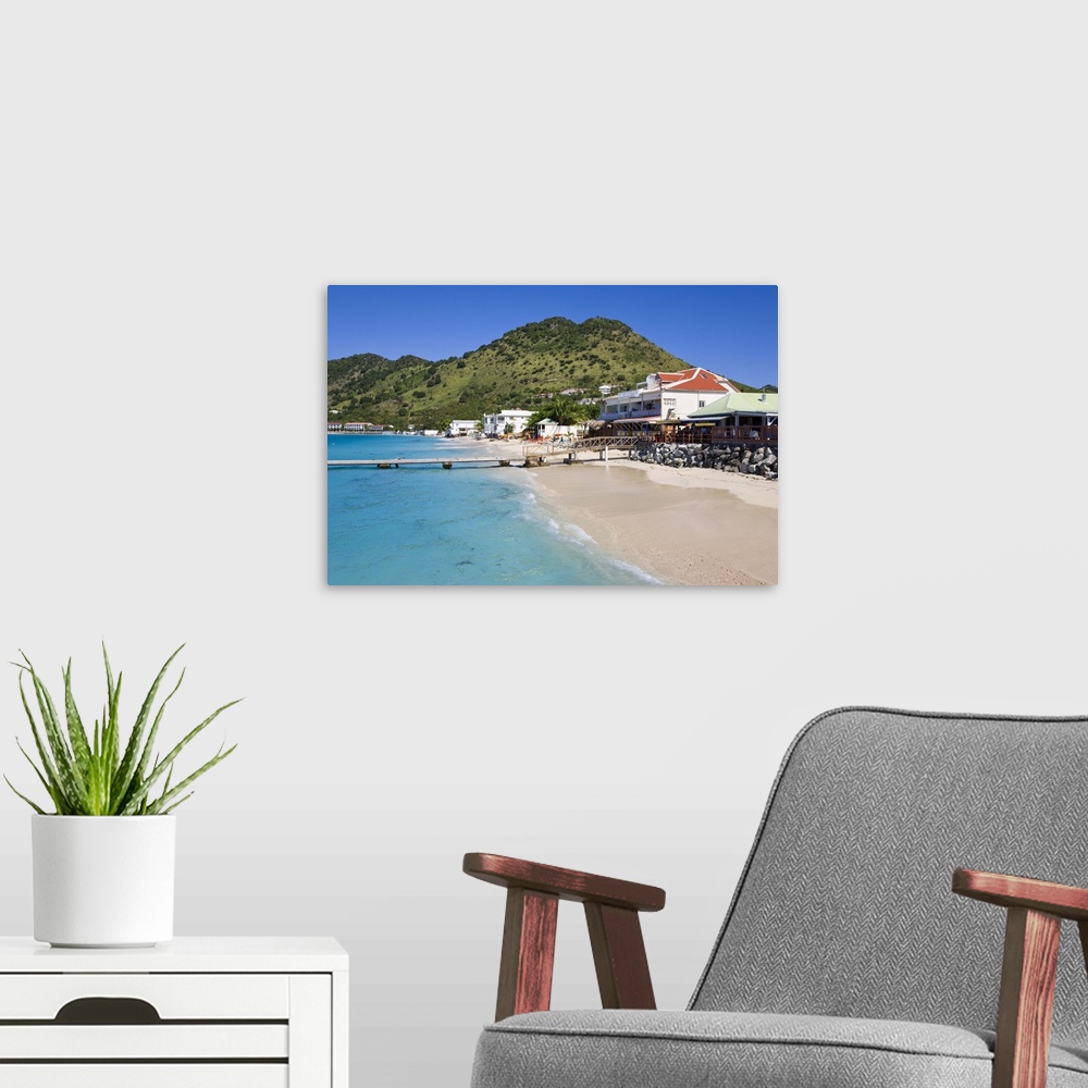 A modern room featuring Beach at Grand-Case on the French side, St. Martin, Leeward Islands, Caribbean
