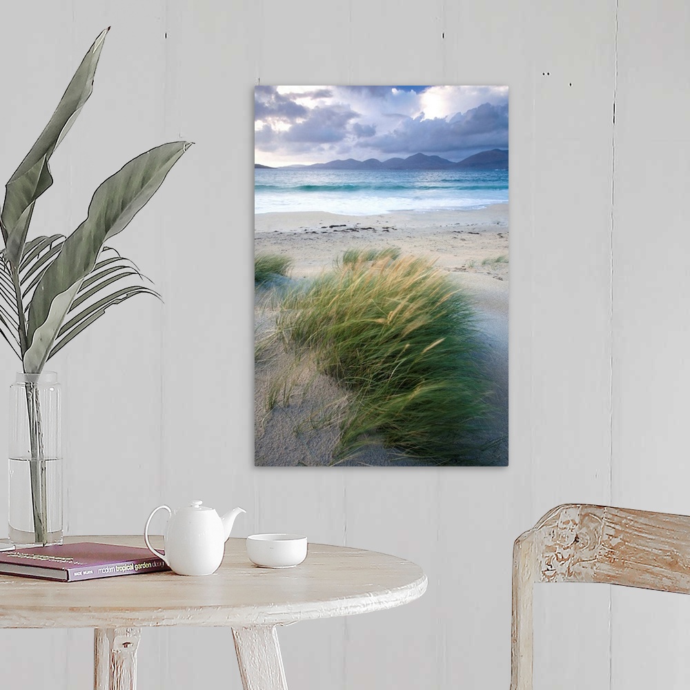 A farmhouse room featuring Beach at Luskentyre with dune grasses blowing, Outer Hebrides, Scotland