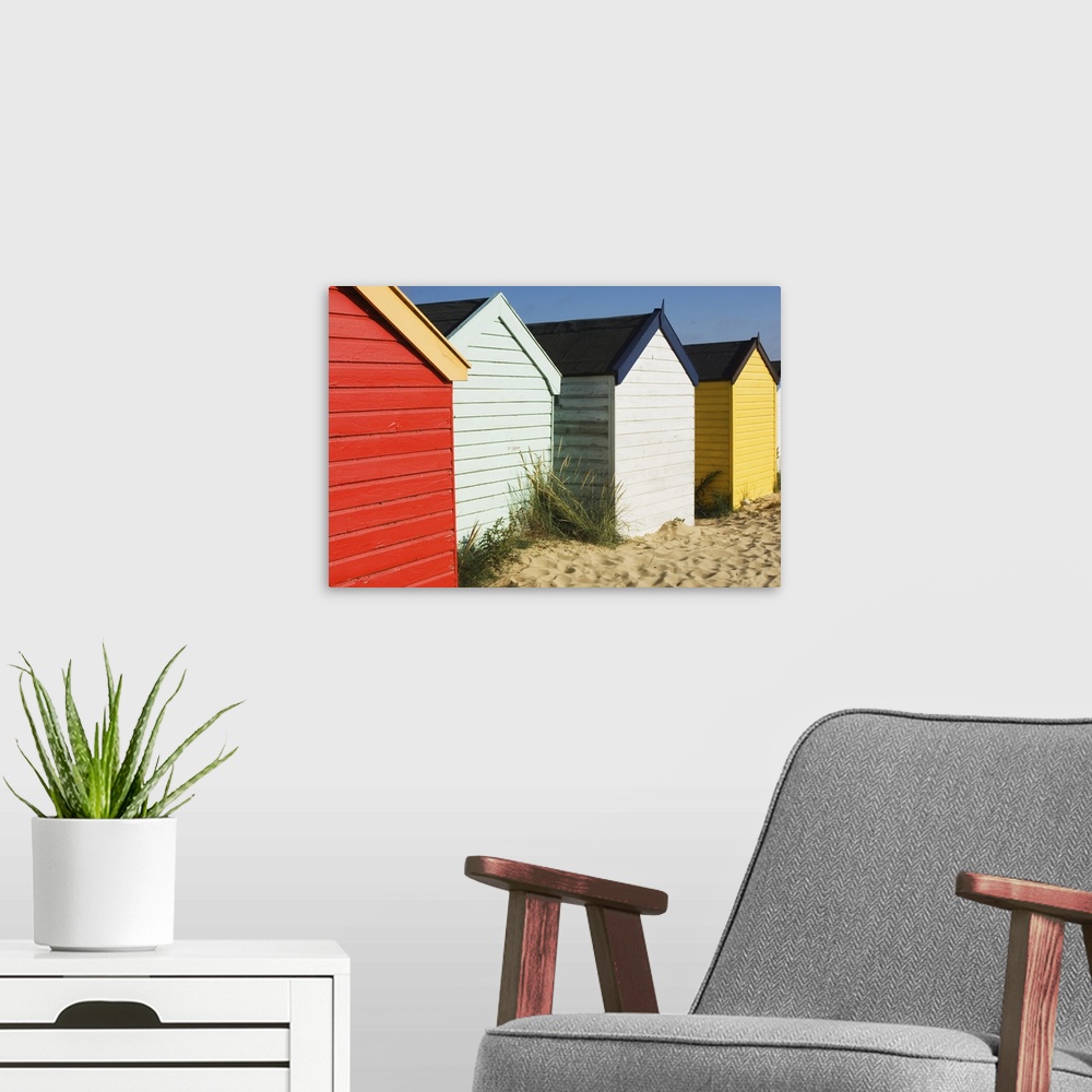 A modern room featuring Beach huts, Southwold, Suffolk, England, United Kingdom, Europe