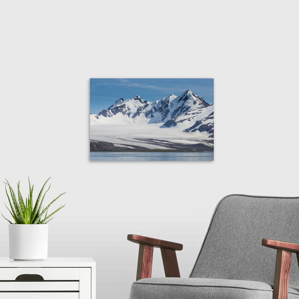 A modern room featuring Beautiful glacial scenery, Prion Island, South Georgia, Antarctica, Polar Regions