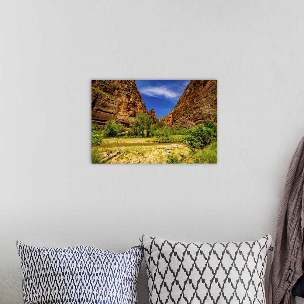 A bohemian room featuring Beautiful scenery at Zion National Park, Utah, United States of America, North America