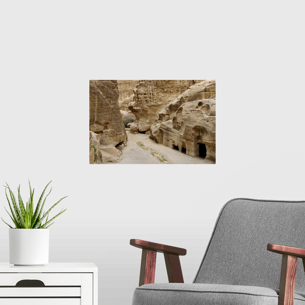 A modern room featuring Beida, also known as Little Petra, Jordan