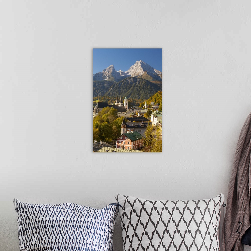 A bohemian room featuring Berchtesgaden in autumn with the Watzmann mountain, Bavaria, Germany