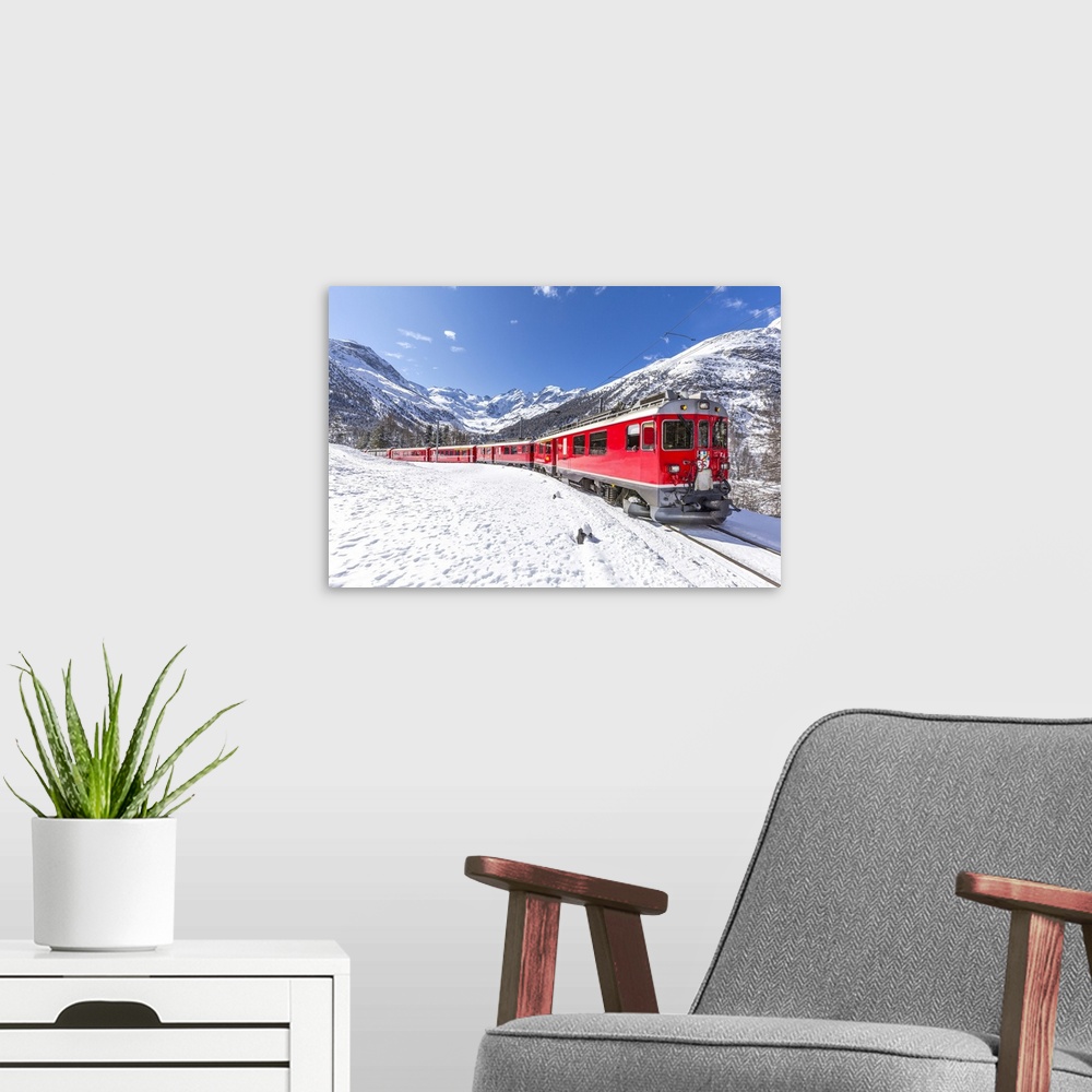 A modern room featuring Bernina Express, Canton of Graubunden, Switzerland, Europe