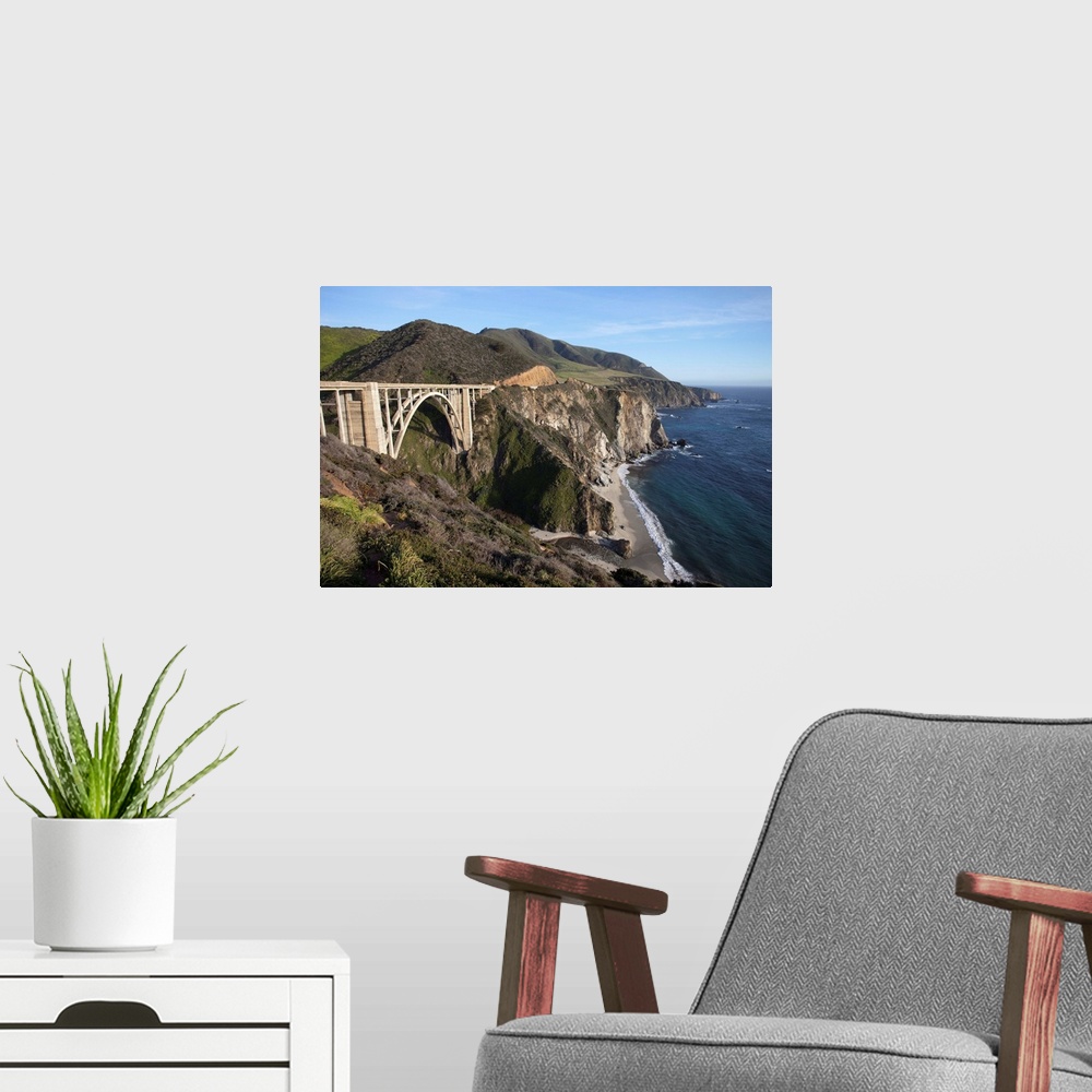 A modern room featuring Bixby Bridge, along Highway 1 north of Big Sur, California