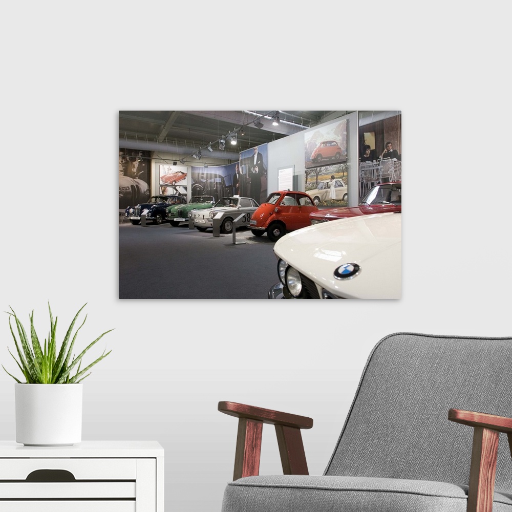 A modern room featuring BMW car museum, Munich, Bavaria, Germany, Europe