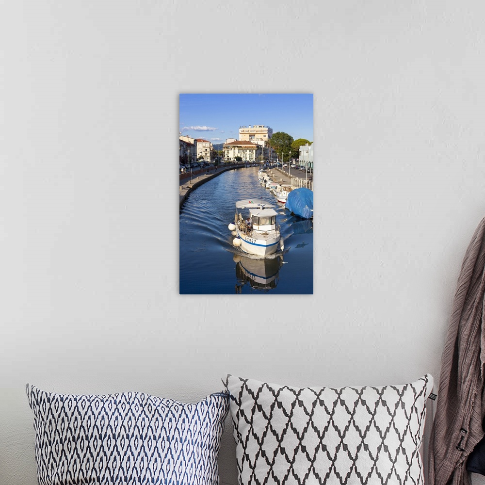 A bohemian room featuring Boat on the Burlamacca canal, Viareggio, Tuscany, Italy