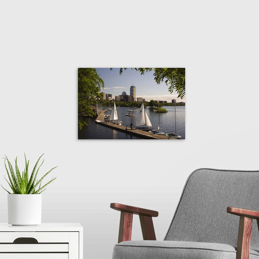 A modern room featuring Boating on the Charles River, Boston, Massachusetts, New England