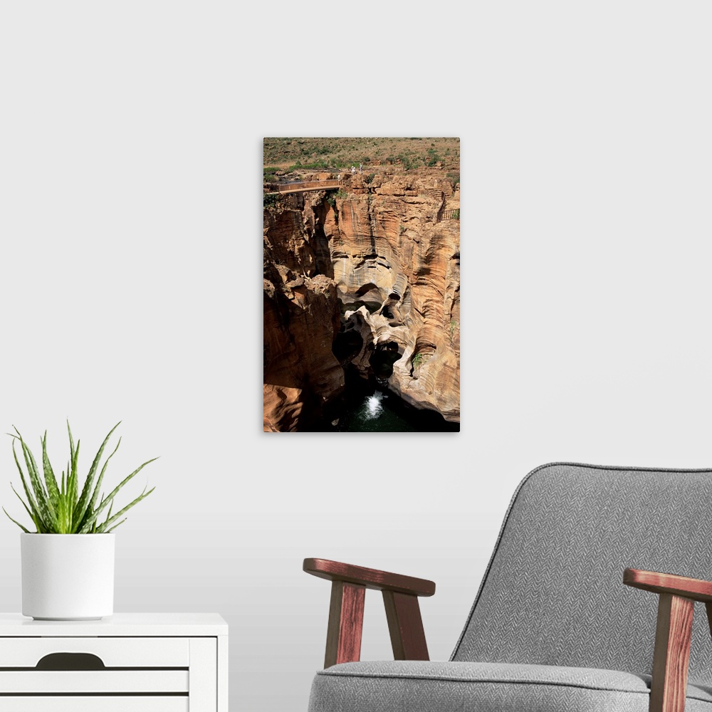 A modern room featuring Bourke's Luck potholes, Drakensberg Mountains, South Africa, Africa
