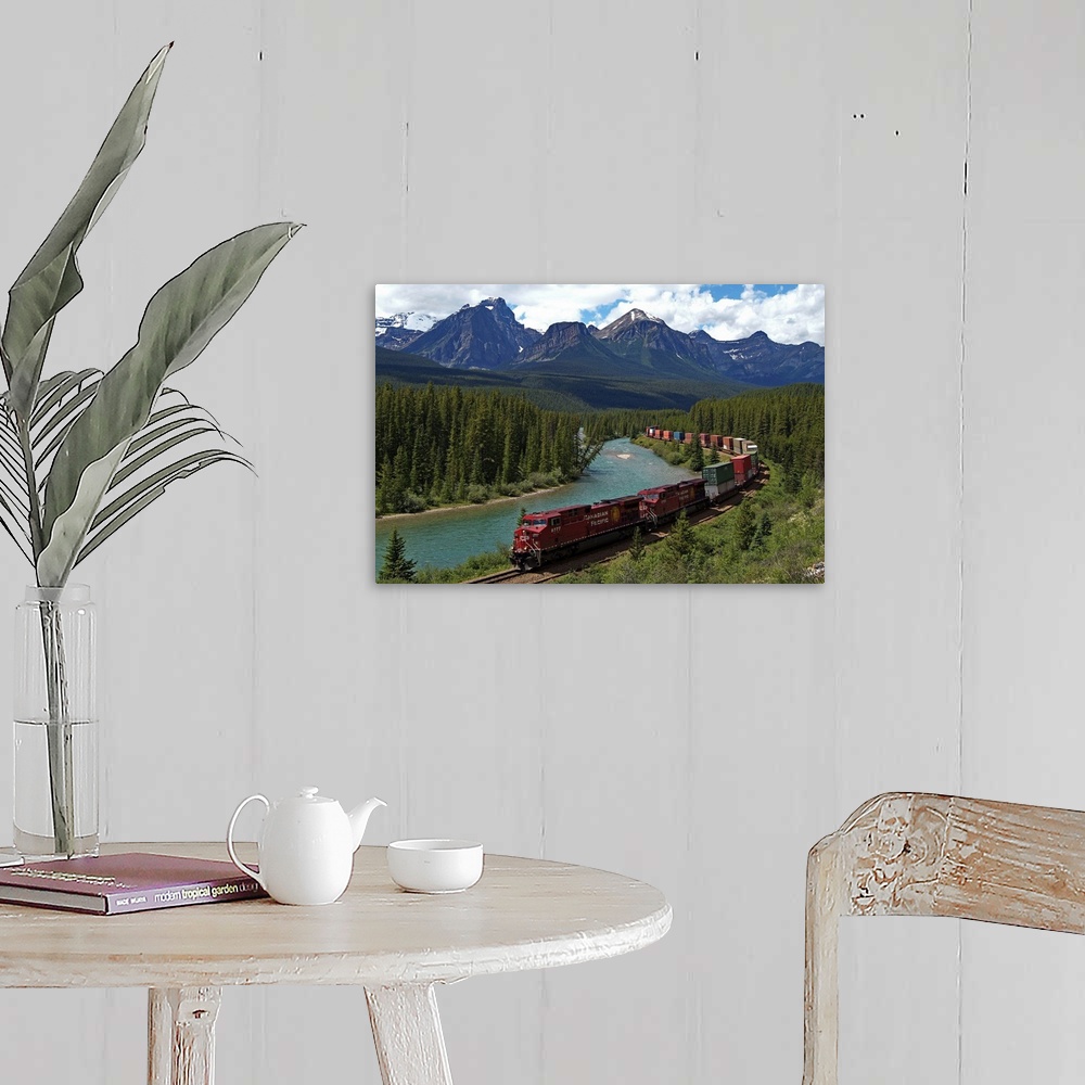 A farmhouse room featuring Bow River, Canadian Pacific Railway, Banff National Park, Alberta, Canada