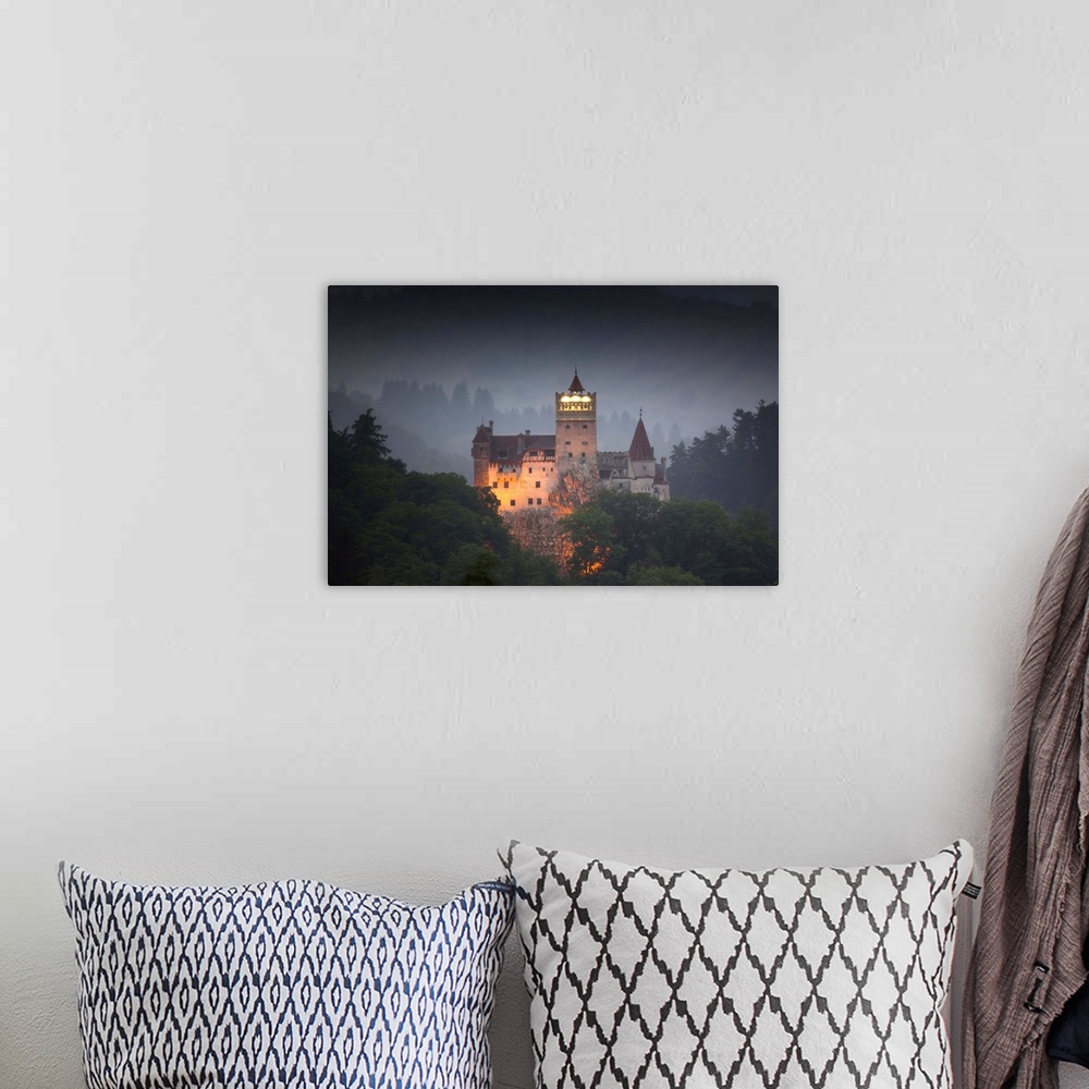 A bohemian room featuring Bran castle (Dracula castle), Bran, Transylvania, Romania, Europe