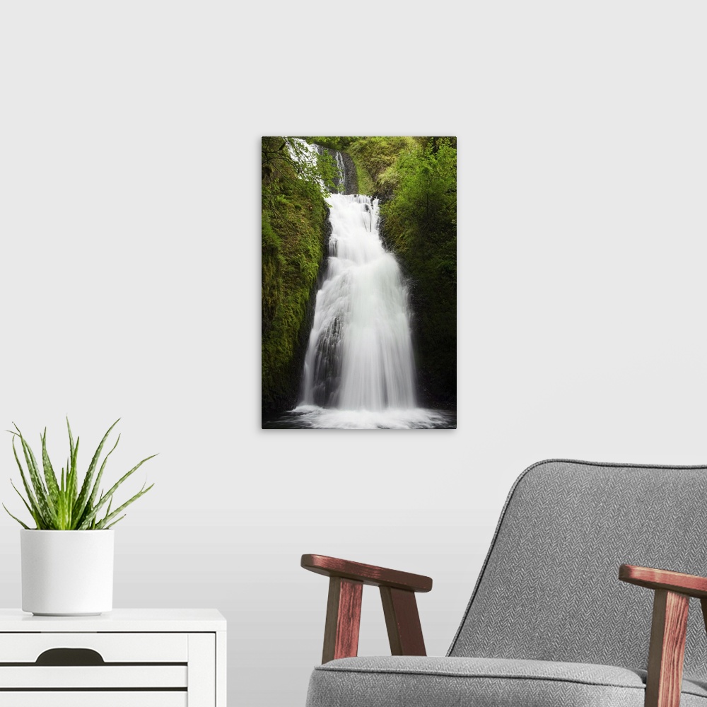 A modern room featuring Bridal Veil Falls State Park in the Columbia River Gorge, Oregon
