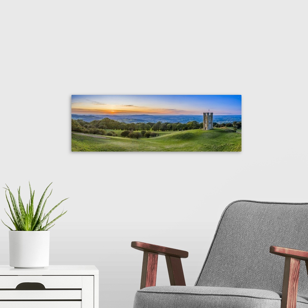 A modern room featuring Broadway Tower on top of Fish Hill, the second highest point in the Cotswolds, Broadway, Worceste...