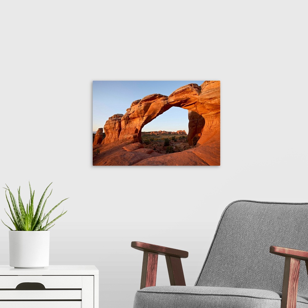 A modern room featuring Broken Arch at dawn, Arches National Park, Utah