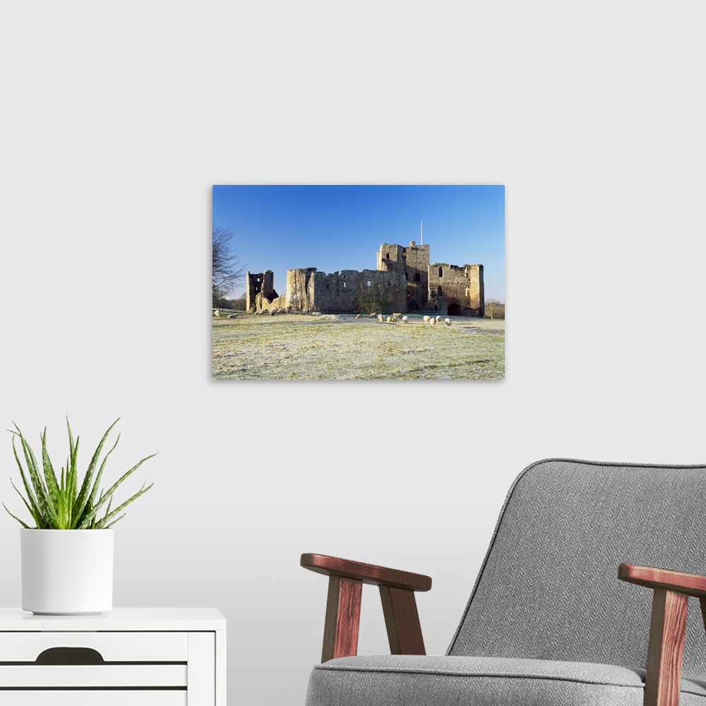 A modern room featuring Brougham Castle, Eden Valley, Cumbria, England, UK
