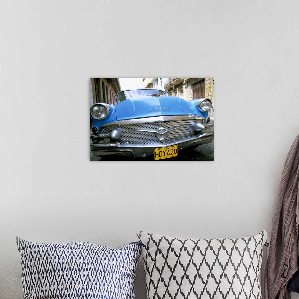 A bohemian room featuring Buick, old American car, Havana, Cuba, West Indies, Central America