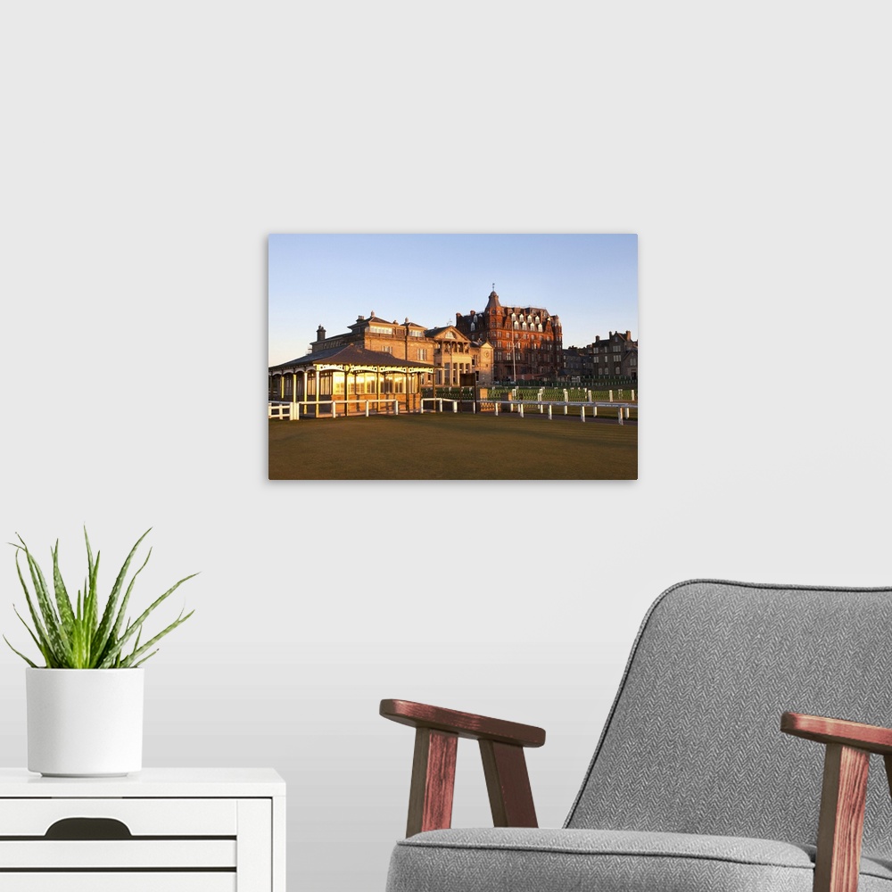 A modern room featuring Caddie Pavilion and The Royal and Ancient Golf Club at the Old Course, Scotland, UK