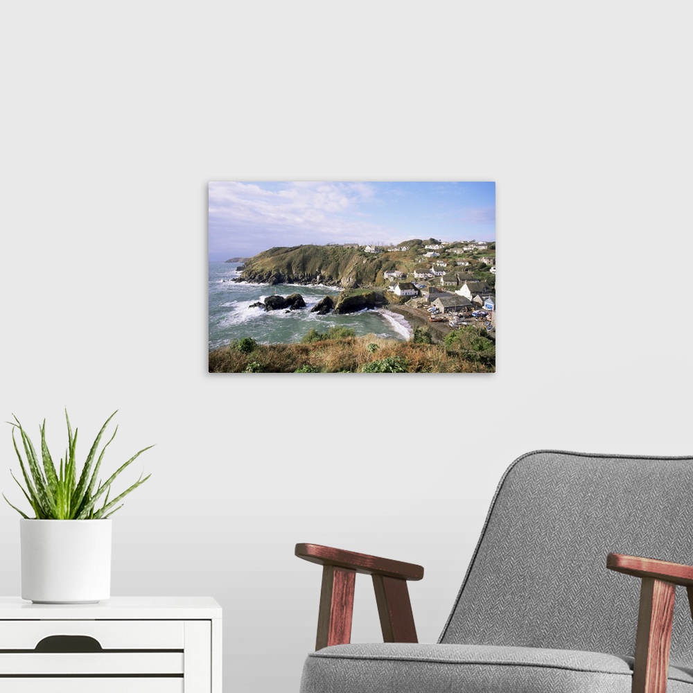 A modern room featuring Cadgwith harbour and village, Cornwall, England, UK