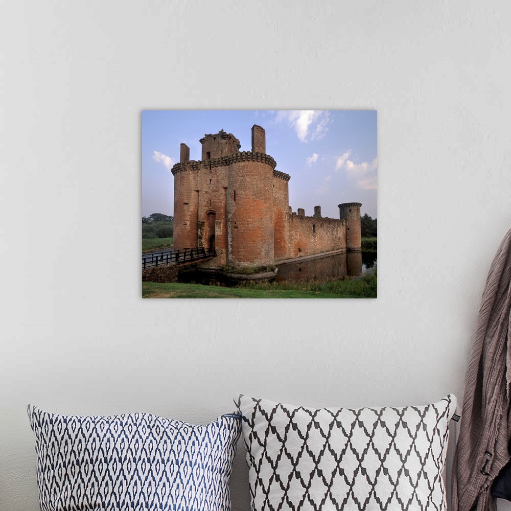 A bohemian room featuring Caerlaverock Castle, Dumfries and Galloway, Scotland, UK