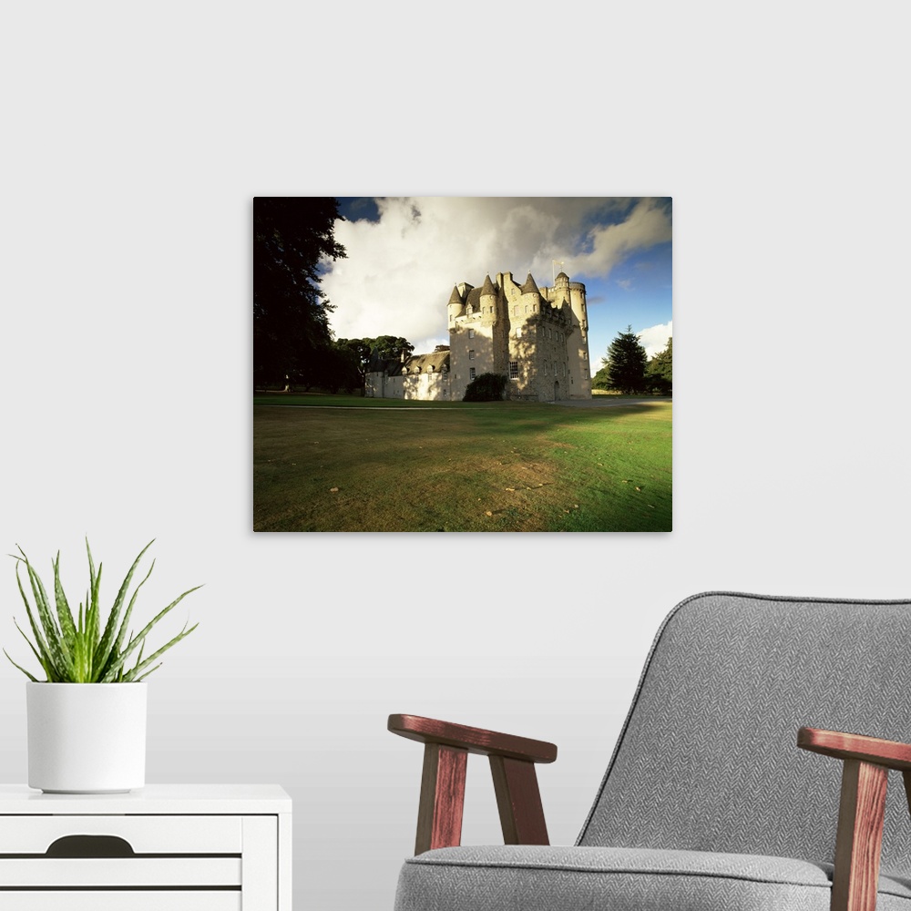 A modern room featuring Castle Fraser, Dunecht, Aberdeenshire, Scotland, UK
