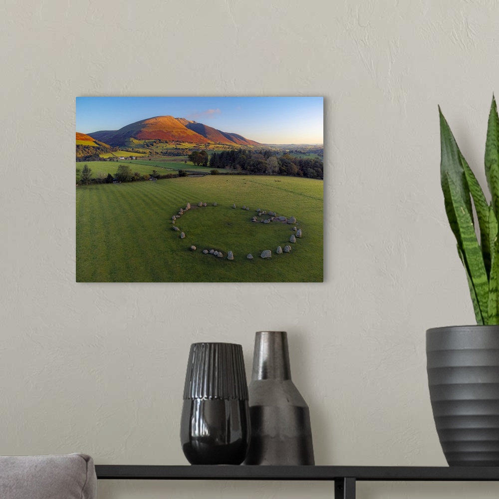 A modern room featuring Aerial view of Castlerigg Stone Circle and Blencathra, Lake District National Park, UNESCO World ...