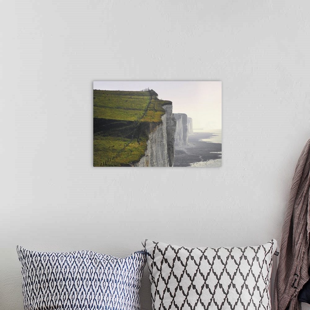 A bohemian room featuring Chalk cliffs from clifftop path, Ault, Picardy, France