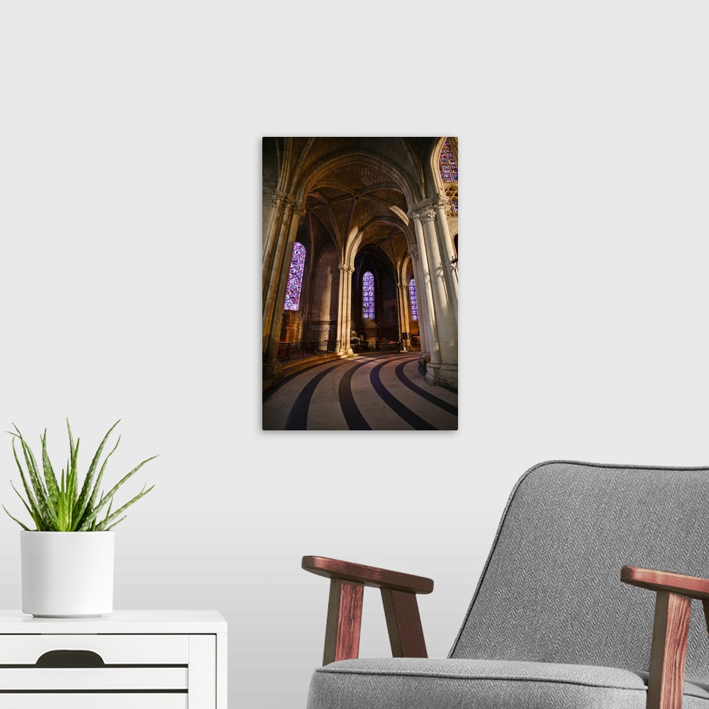 A modern room featuring Chapels inside Saint Gatien cathedral, Tours, Indre-et-Loire, Centre, France, Europe.