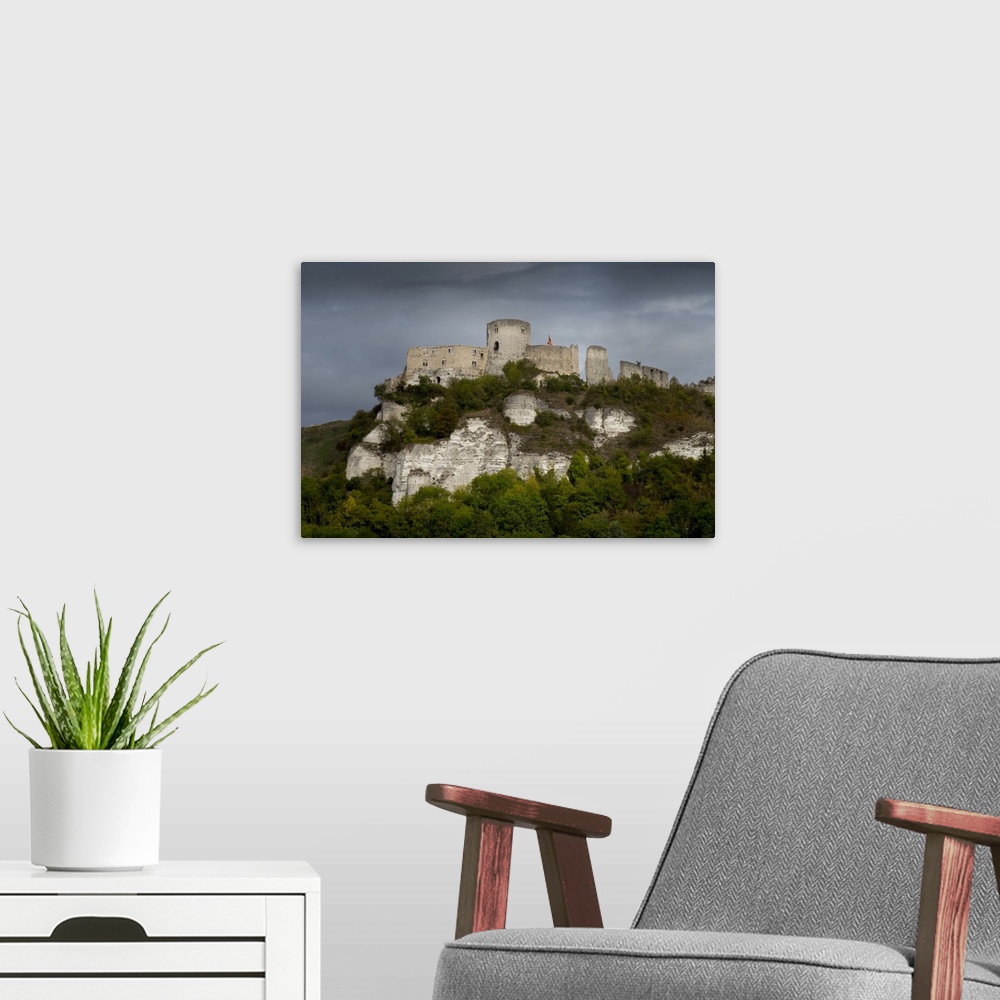 A modern room featuring Chateau Gaillard, Les Andelys, Eure, Normandy, France, Europe