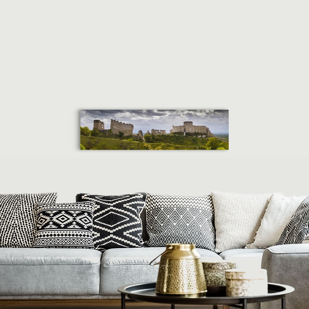 A bohemian room featuring Chateau Gaillard panorama, Les Andelys, Eure, Normandy, France, Europe