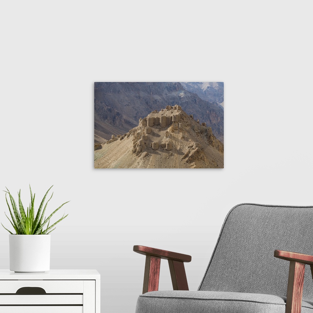 A modern room featuring Chehel Burj (Forty Towers fortress), Yakawlang province, Bamyan, Afghanistan, Asia