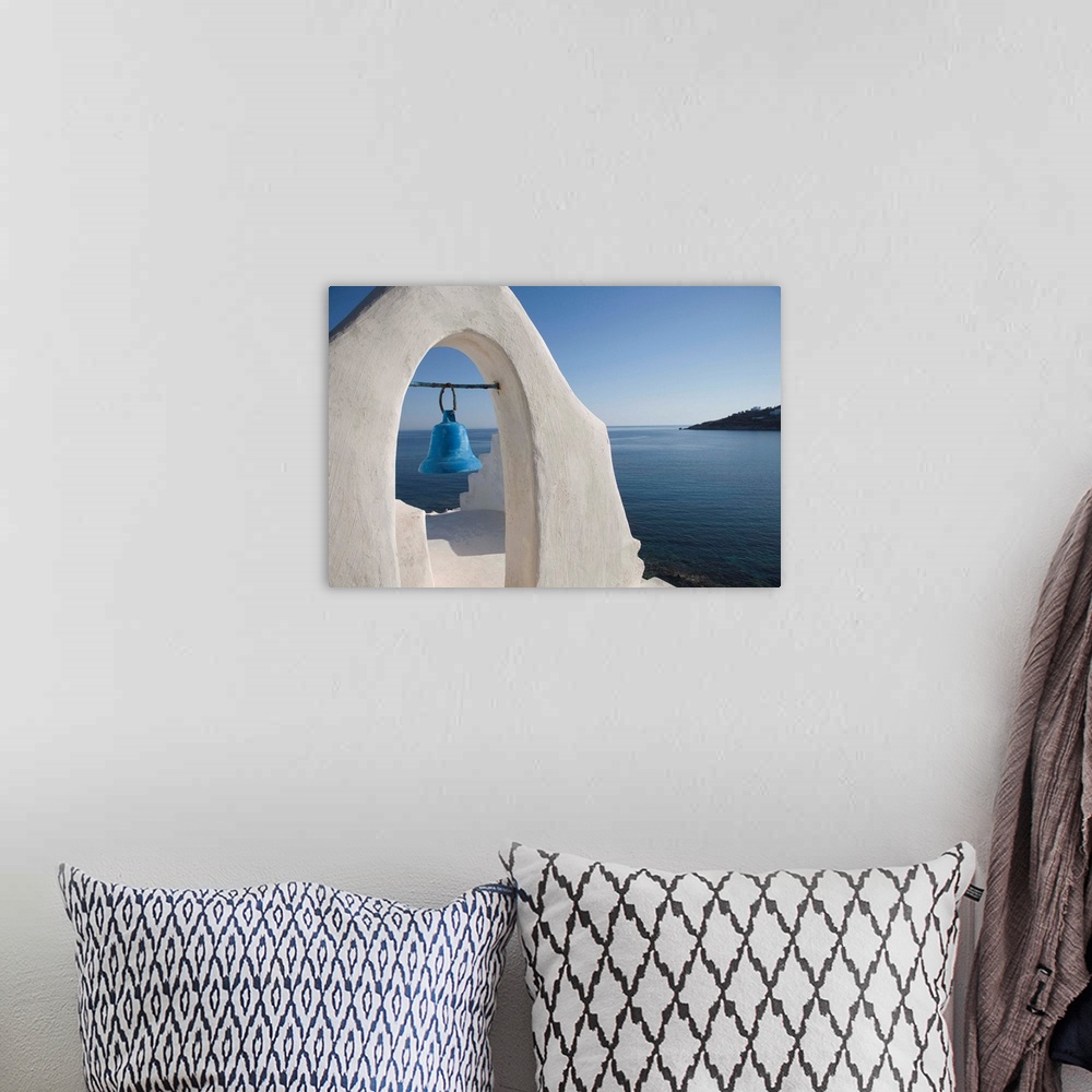 A bohemian room featuring Church near the beach of Platys Gyalis, Mykonos, Cyclades Islands, Greek Islands, Greece