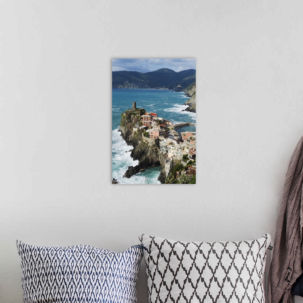 A bohemian room featuring Clifftop village of Vernazza, Cinque Terre, Liguria, Italy