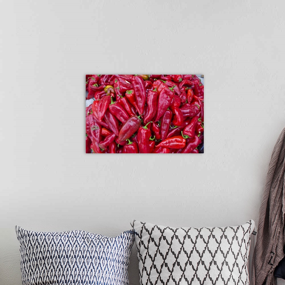 A bohemian room featuring Close up of chillies in the Bazaar of Osh, Kyrgyzstan, Central Asia, Asia