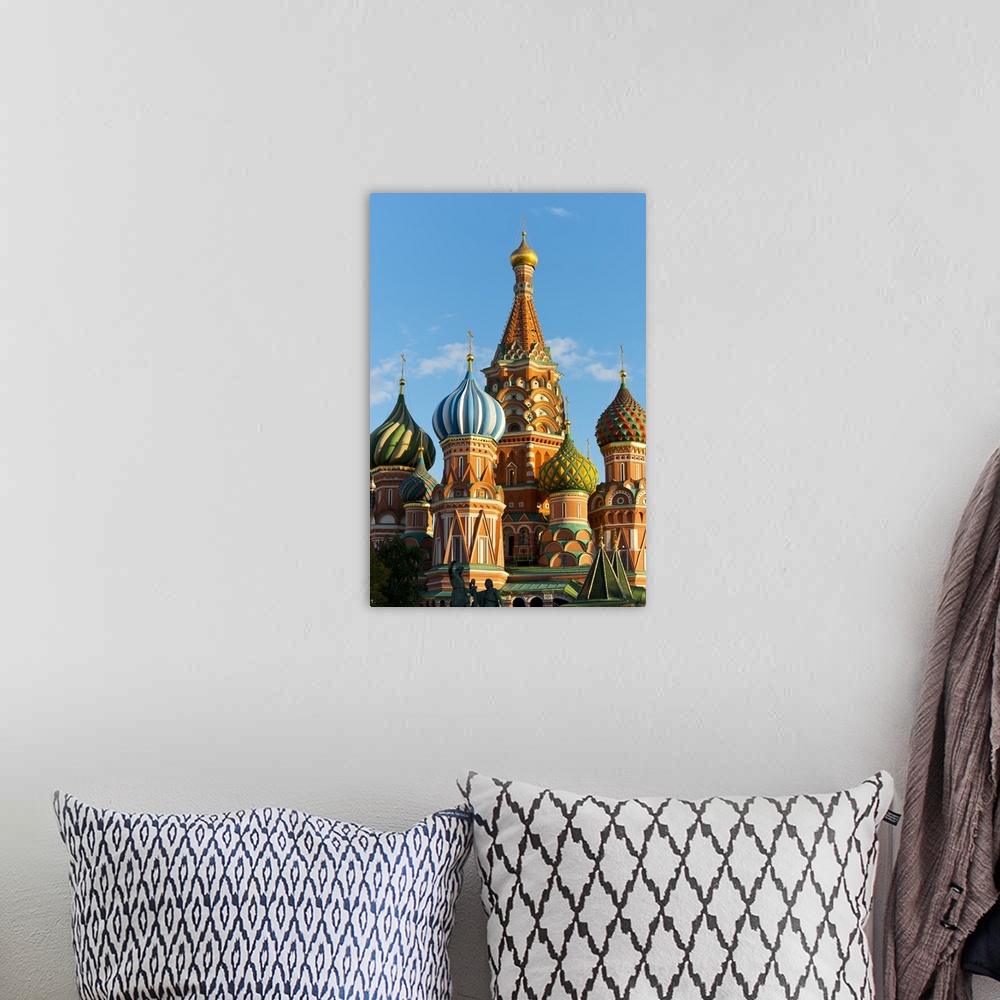 A bohemian room featuring Close-up of the domes of St. Basil's Cathedral, Moscow, Russia