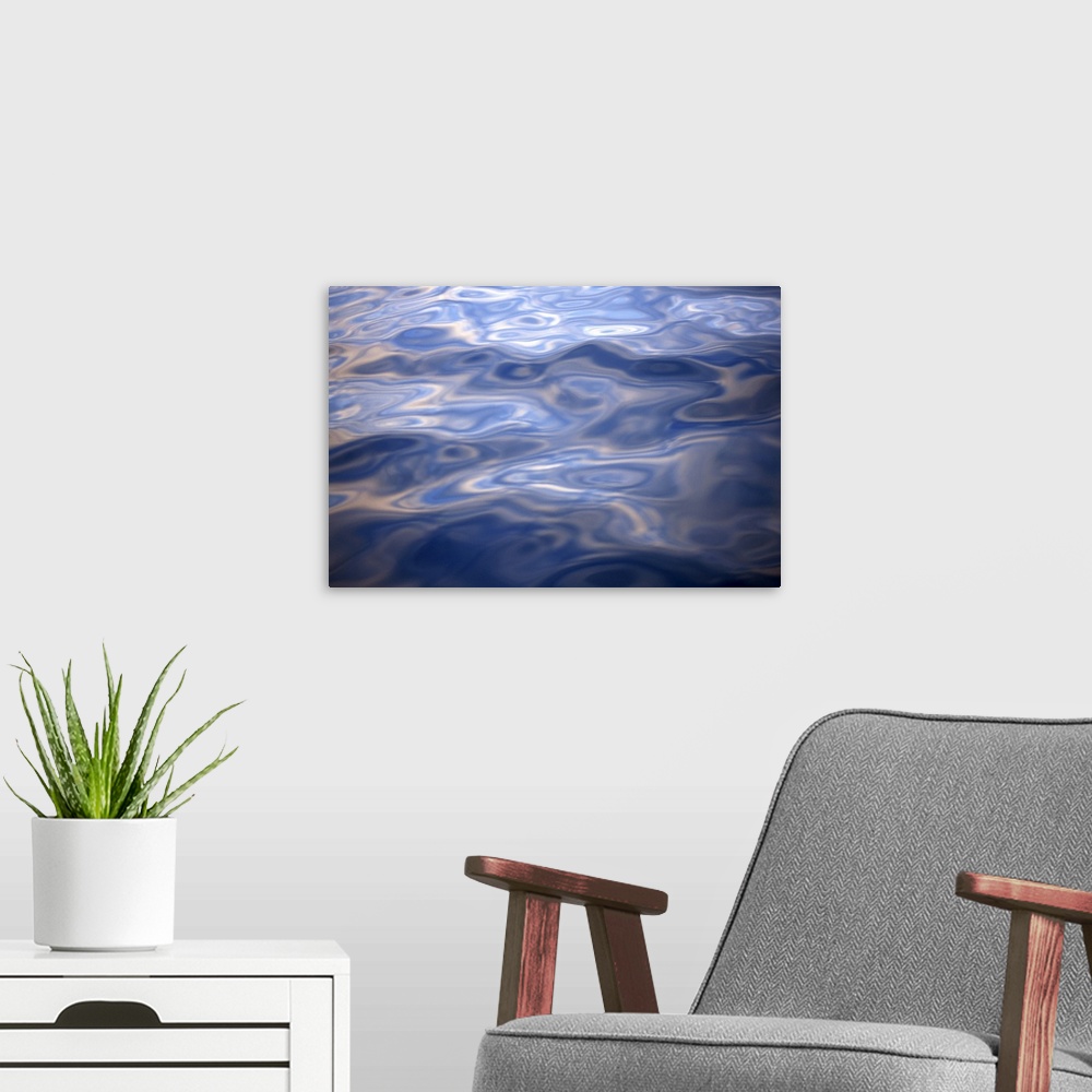 A modern room featuring Clouds reflected in calm water, Arctic, Polar Regions