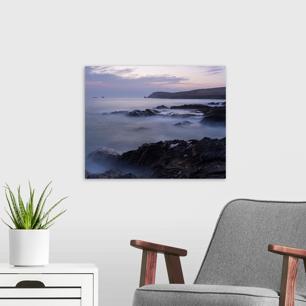 A modern room featuring Coastal scene from Boobys Bay, Cornwall, England