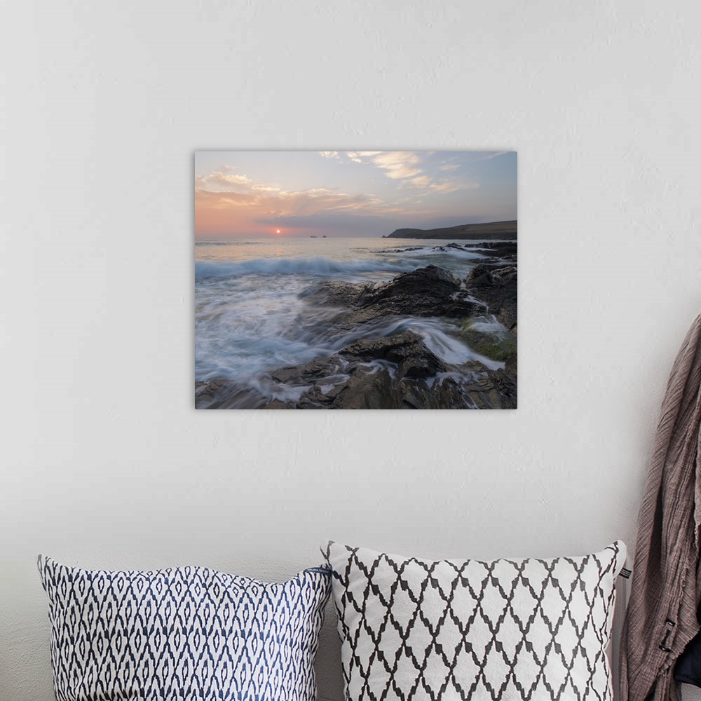 A bohemian room featuring Coastal scene from Boobys Bay, Cornwall, England