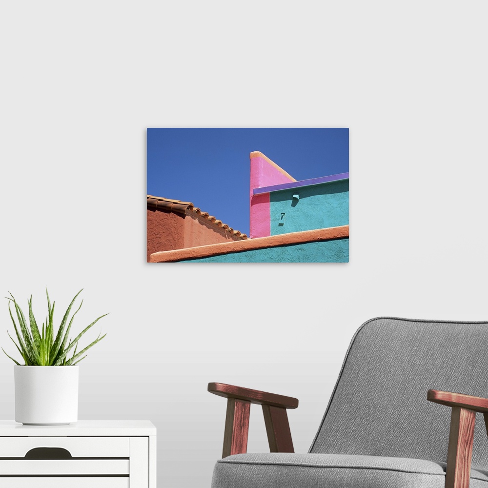 A modern room featuring Colourful roof detail in village, La Placita, Tucson, Arizona, USA