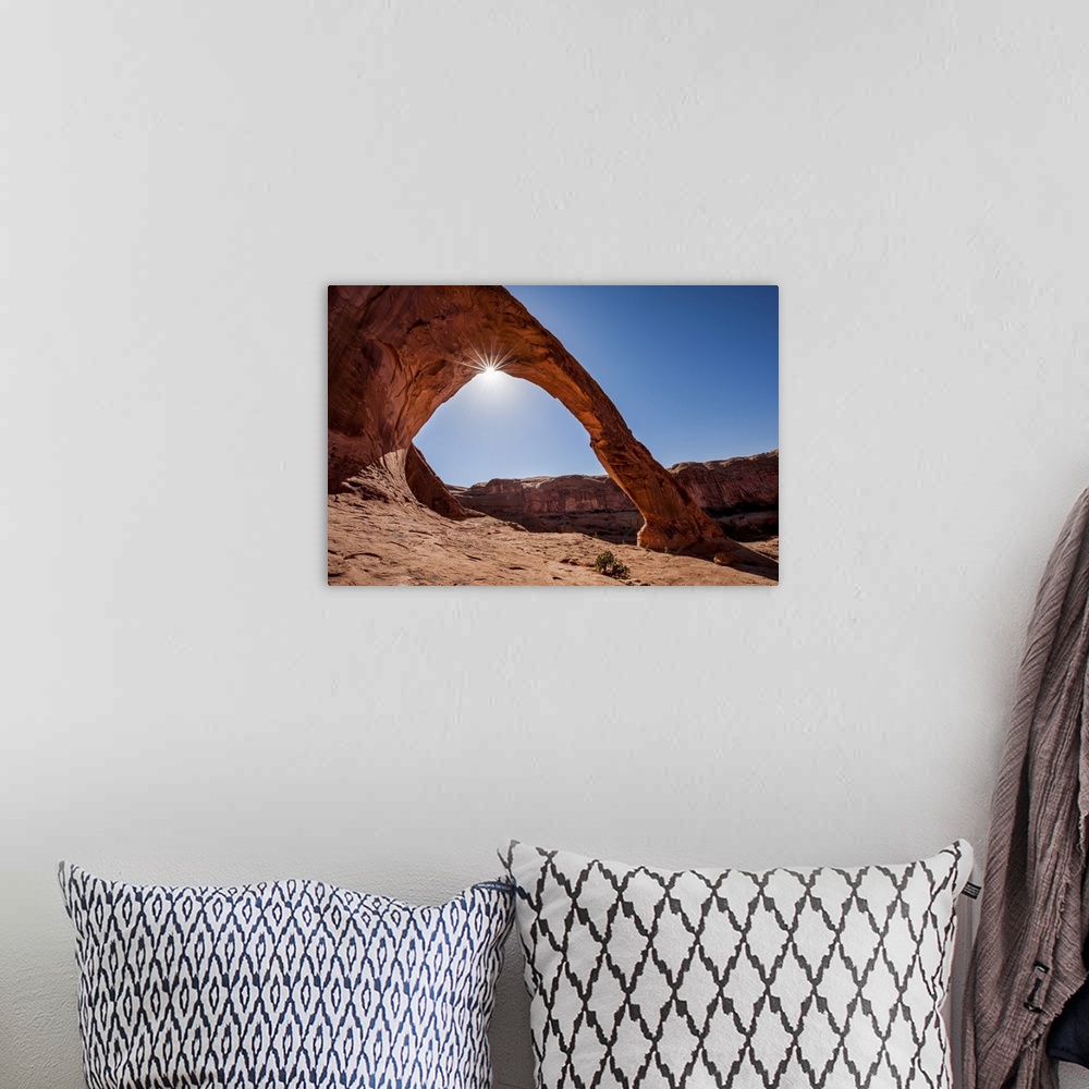 A bohemian room featuring Corona Arch, Moab, Utah, United States of America, North America