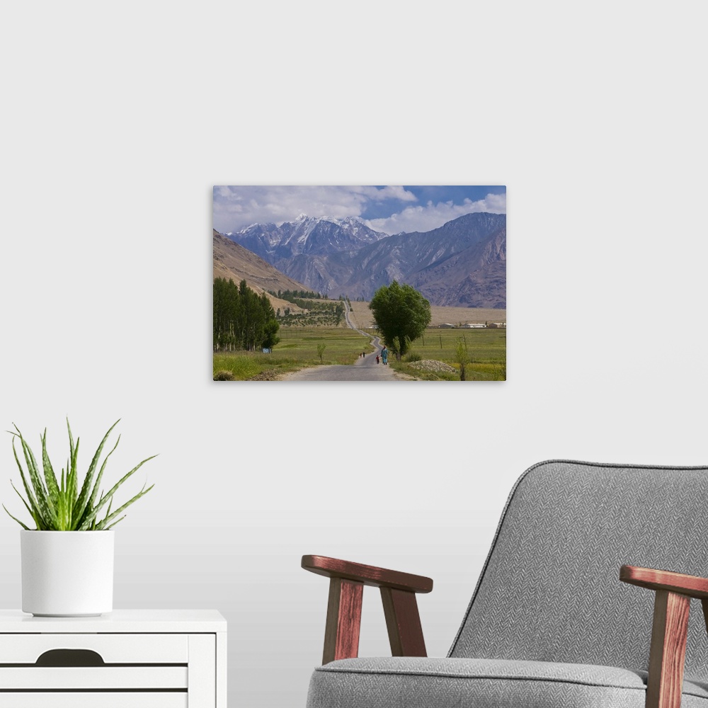 A modern room featuring Country road, Ishkashim, Tajikistan, Central Asia, Asia