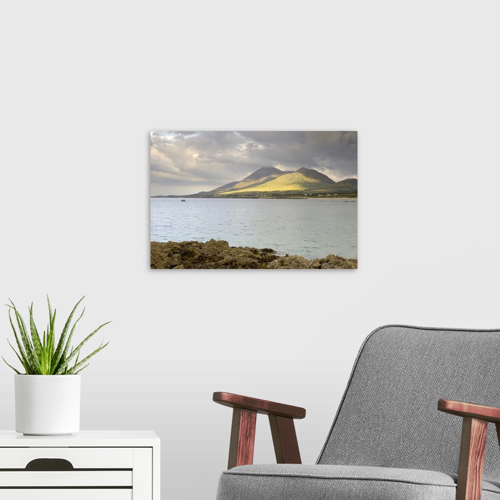 A modern room featuring Croagh Patrick mountain and Clew Bay, Connacht, Republic of Ireland