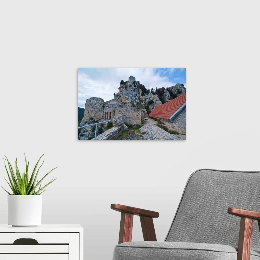 A modern room featuring Crusader castle of St. Hilarion, Turkish part of Cyprus, Europe