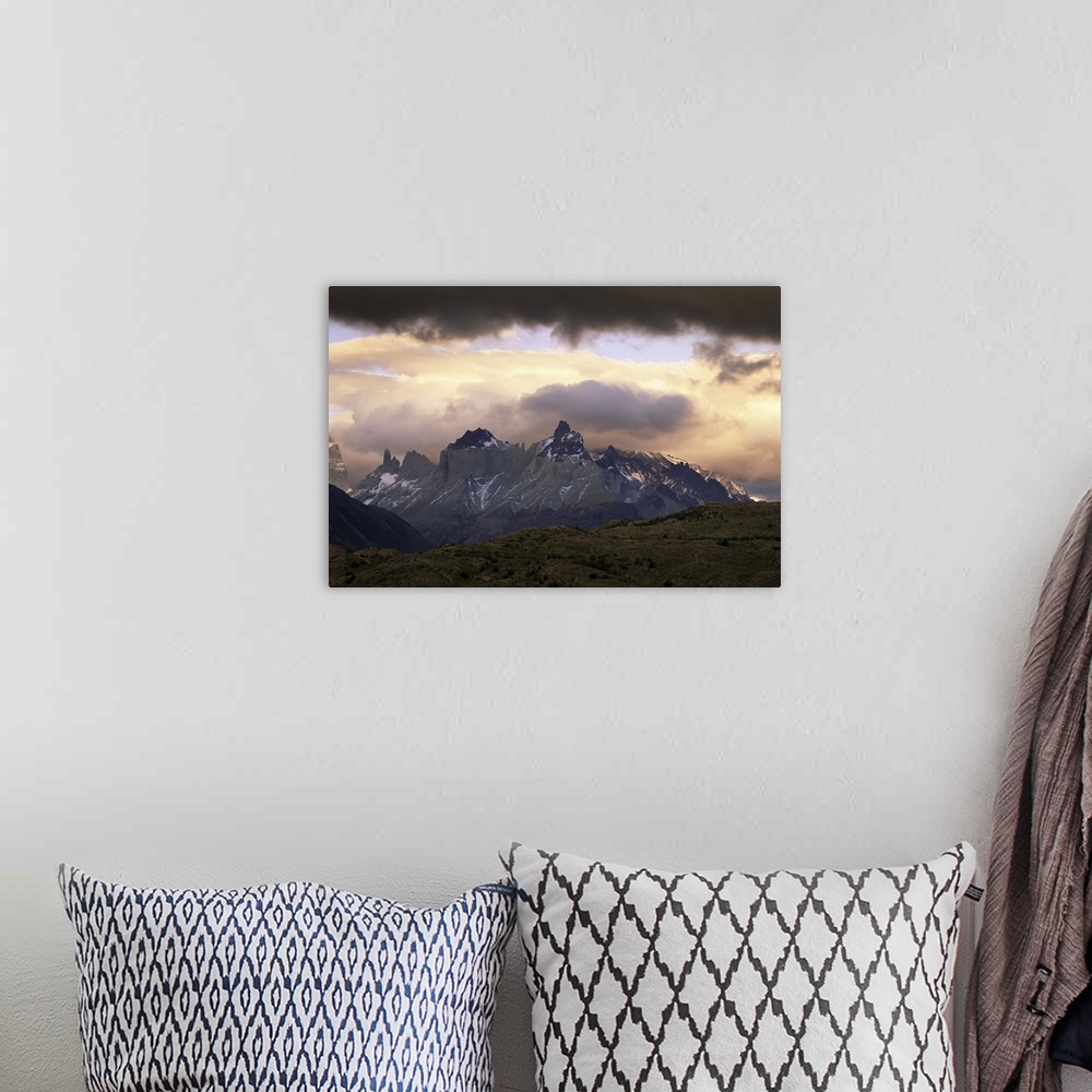 A bohemian room featuring Cuernos del Paine, Torres del Paine National Park, Patagonia, Chile, South America