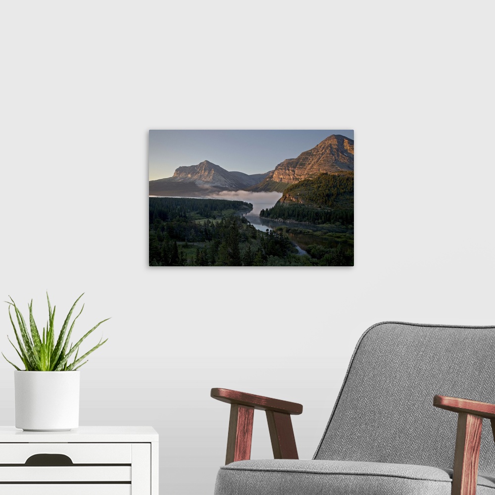 A modern room featuring Dawn at Swiftcurrent Creek, Glacier National Park, Montana