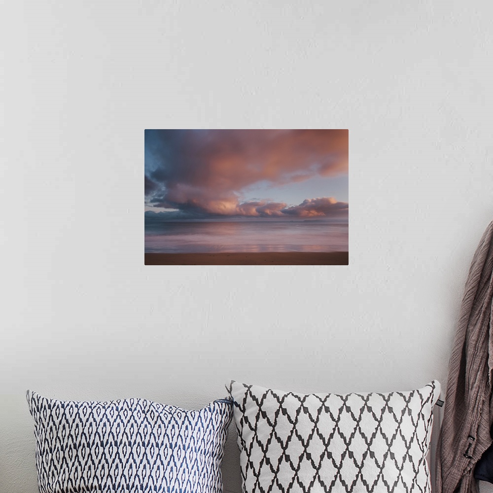A bohemian room featuring Dawn sky over Carbis Bay beach, Cornwall, England, UK